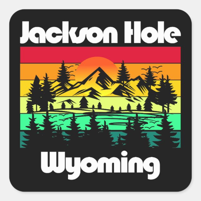 Jackson Hole Wyoming Quadratischer Aufkleber (Vorderseite)