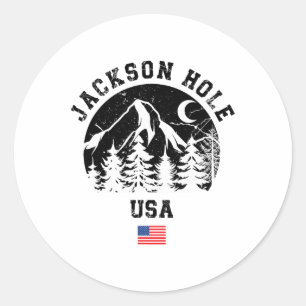 Jackson Hole Wyoming Skigebiet Alpinski Alpine Runder Aufkleber