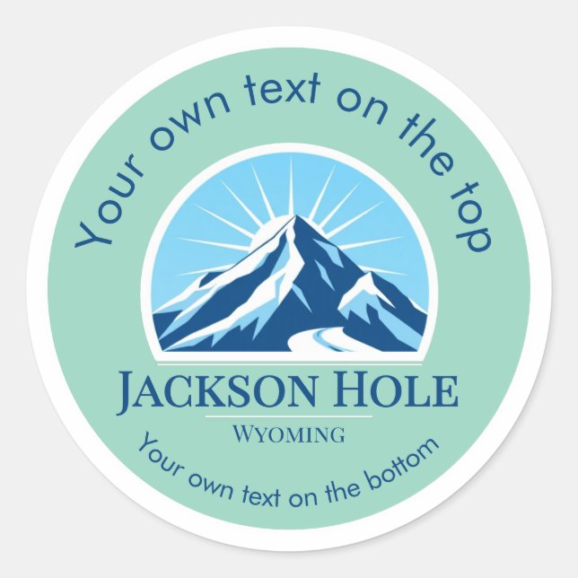 Jackson Hole Wyoming Skiort Medaille Runder Aufkleber (Vorderseite)
