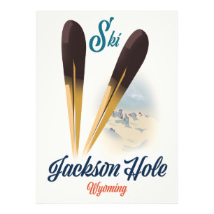 Jackson Hole Wyoming Skiposter Fotodruck