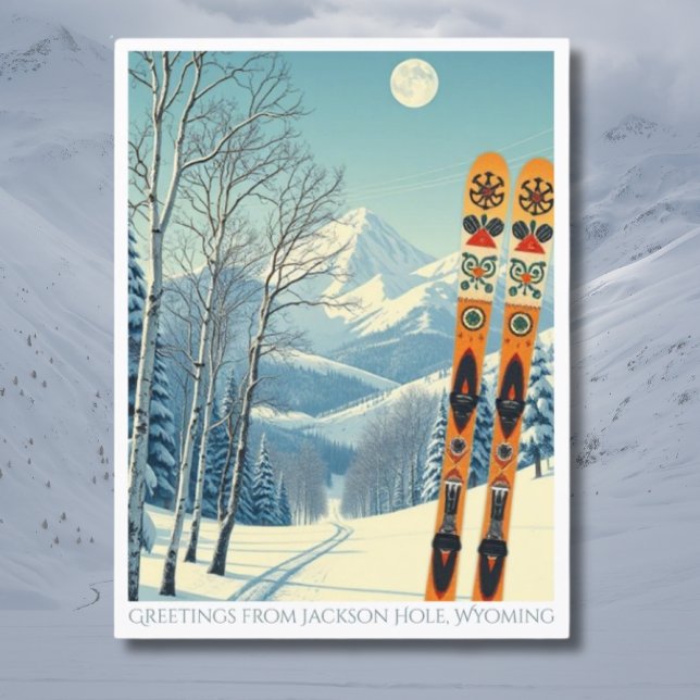 Jackson Hole Wyoming Skiurlaub Postcard Postkarte (Von Creator hochgeladen)