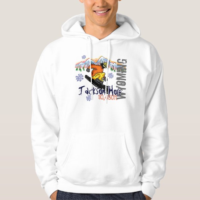 Jackson Hole Wyoming Snowboard-Aufzug Hoodie (Vorderseite)