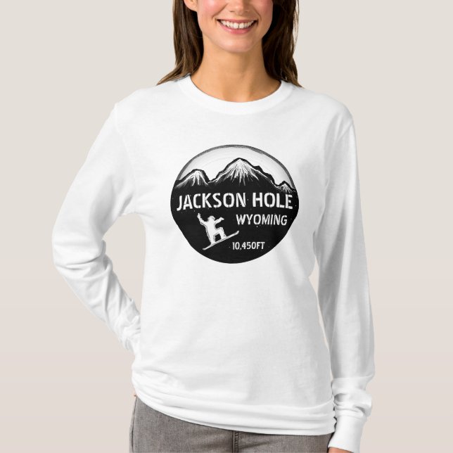 Jackson Hole Wyoming Snowboard-Kunst Hoodie T-Shirt (Vorderseite)