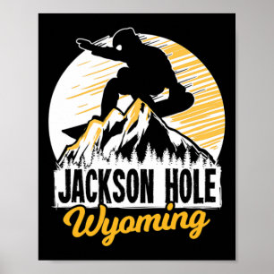 Jackson Hole Wyoming Snowboarden Geschenk für ein Poster