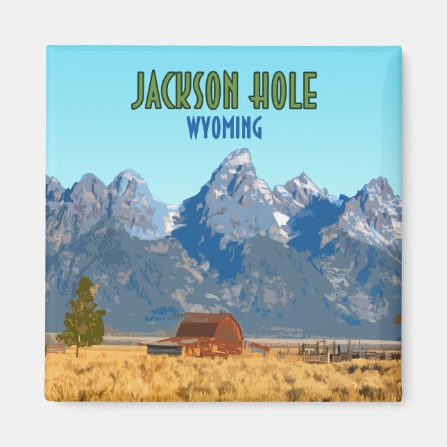 Jackson Hole Wyoming Vintag Magnet (Vorne)