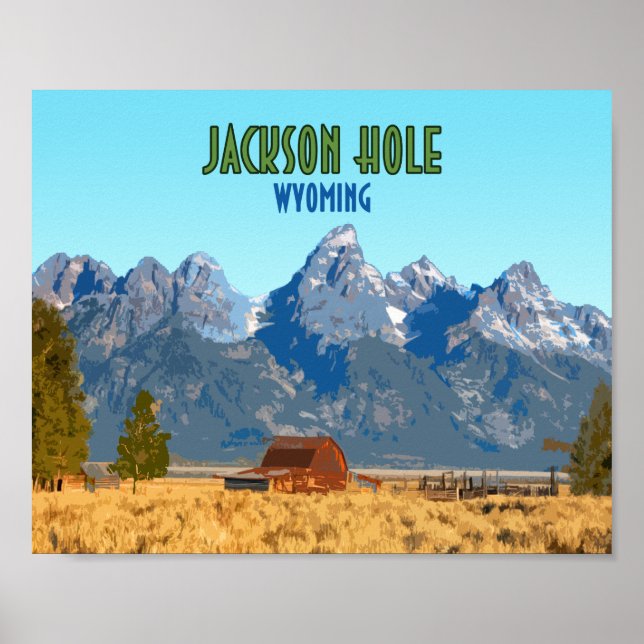 Jackson Hole Wyoming Vintag Poster (Vorne)