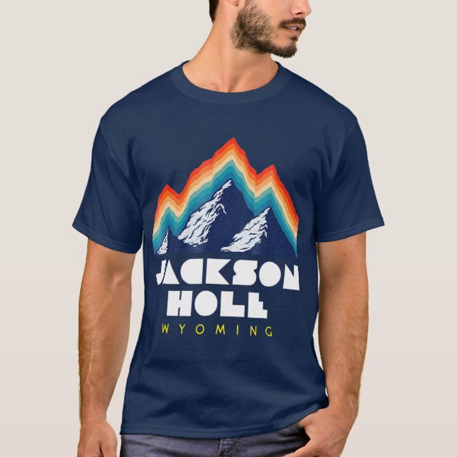 Jackson Hole    WyomingSki Resort Retro 1980er T-Shirt (Vorderseite)