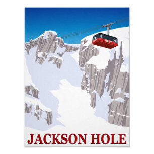 Jackson- HoleSkiort-Drahtseilbahn Fotodruck