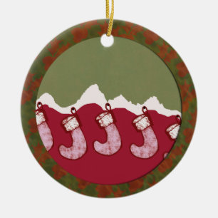 Jackson- HoleweihnachtsStrumpf-Familienverzierung Keramik Ornament