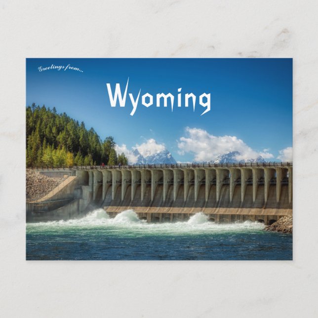 Jackson Lake and Dam Wyoming USA Postcard Postkarte (Vorderseite)