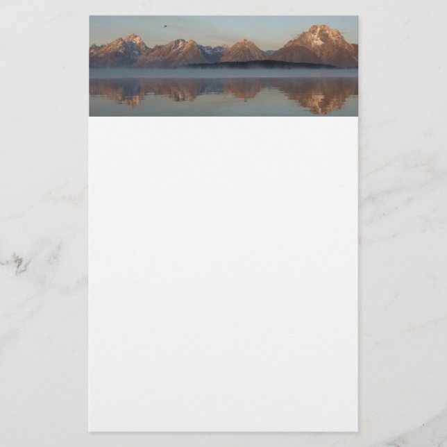 Jackson Lake Dam Reflection in Grand Teton Park Briefpapier (Vorderseite)