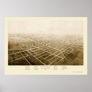 Jackson, MI Panoramic Map - 1868 Poster