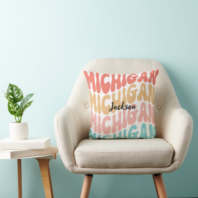 Jackson Michigan Pillow Wiederholung Regenbogen Kissen (Stuhl )