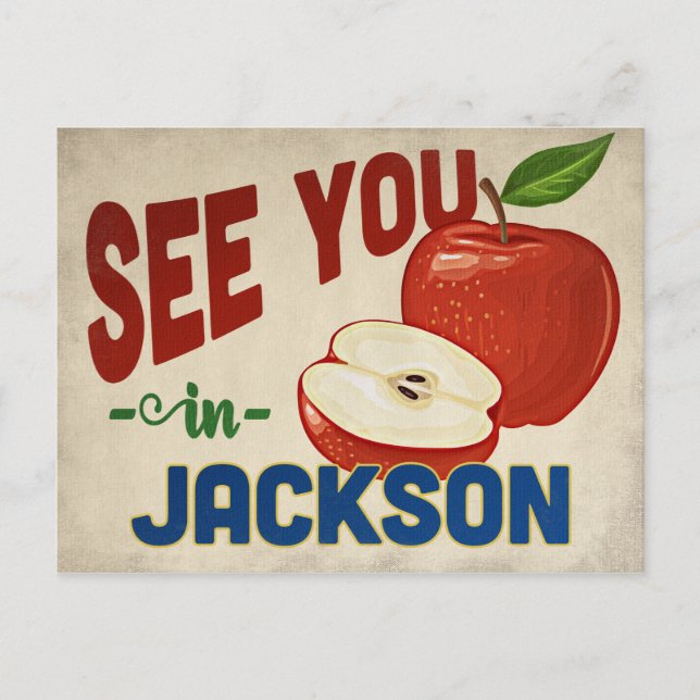 Jackson Mississippi Apple - Vintage Travel Postkarte (Vorderseite)