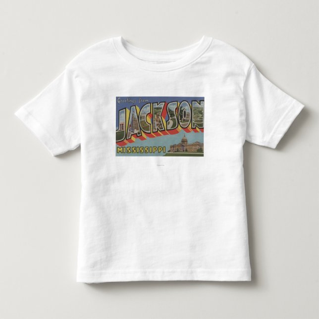 Jackson, Mississippi - große Buchstabe-Szenen Kleinkind T-shirt (Vorderseite)