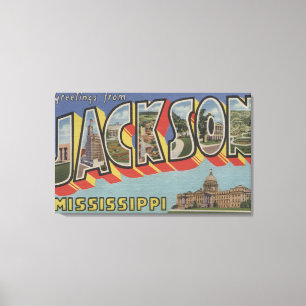 Jackson, Mississippi - große Buchstabe-Szenen Leinwanddruck