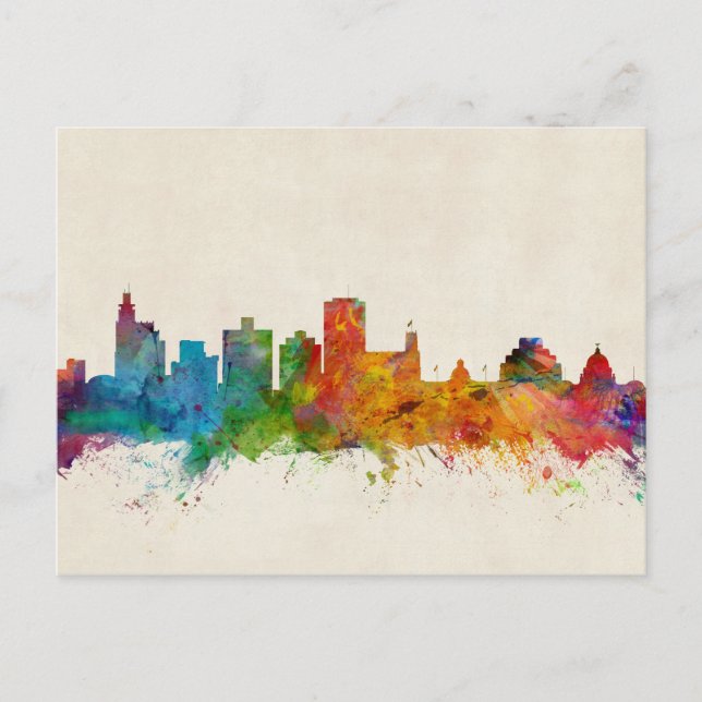 Jackson Mississippi Skyline Postkarte (Vorderseite)