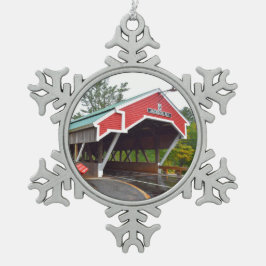 Jackson, NH-Brücken-Weihnachtsverzierung Schneeflocken Zinn-Ornament
