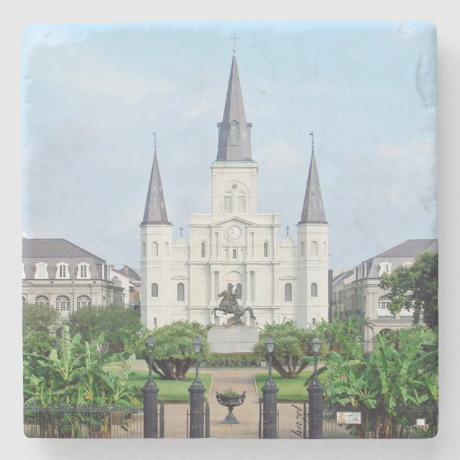 Jackson Square, Jackson Square Untersetzer, New Or Steinuntersetzer (Vorderseite)