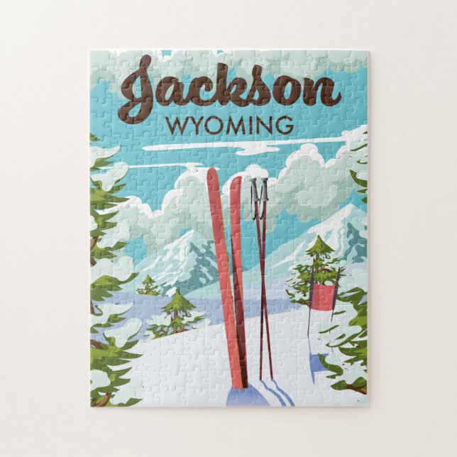 Jackson Wyoming Skiposter (Vertikal)