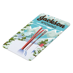 Jackson Wyoming Skiposter Magnet
