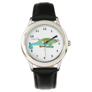 Jacksons Chamäleon-Cartoon-Abbildung Armbanduhr