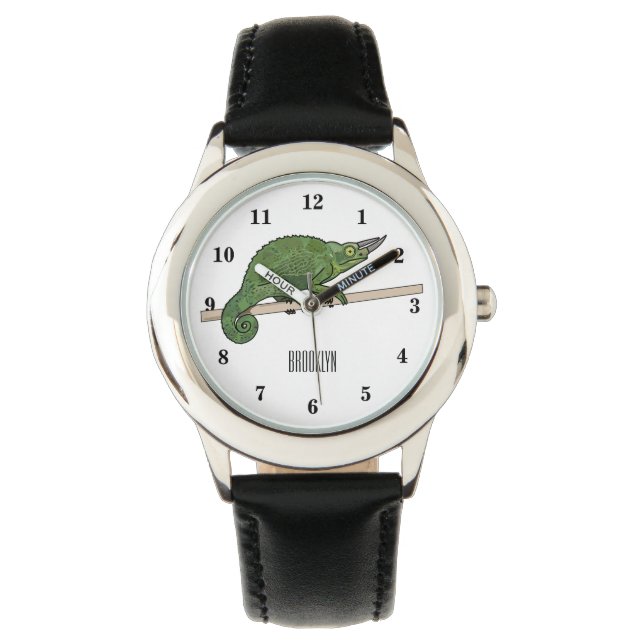 Jacksons Chamäleon-Cartoon-Abbildung Armbanduhr (Vorderseite)