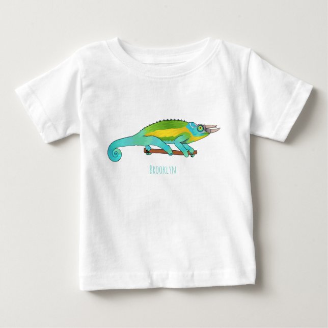 Jacksons Chamäleon-Cartoon-Abbildung Baby T-shirt (Vorderseite)
