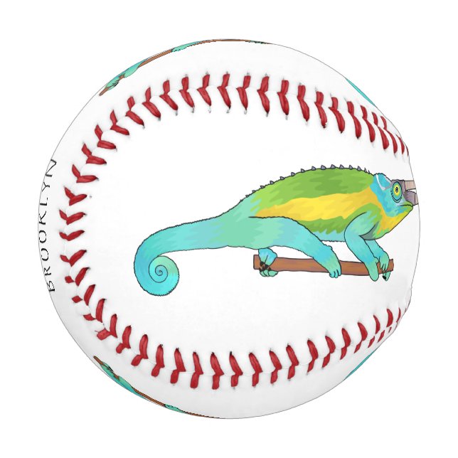 Jacksons Chamäleon-Cartoon-Abbildung Baseball (Vorderseite Links)