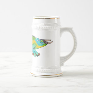 Jacksons Chamäleon-Cartoon-Abbildung Bierglas