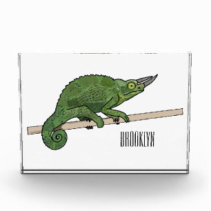 Jacksons Chamäleon-Cartoon-Abbildung Fotoblock