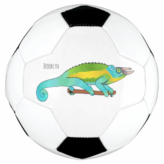 Jacksons Chamäleon-Cartoon-Abbildung Fußball (Vorderseite)