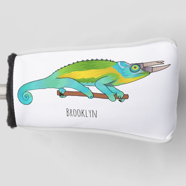 Jacksons Chamäleon-Cartoon-Abbildung Golf Headcover (Vorderseite)