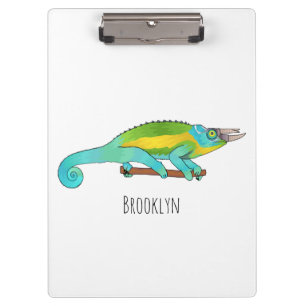 Jacksons Chamäleon-Cartoon-Abbildung Klemmbrett