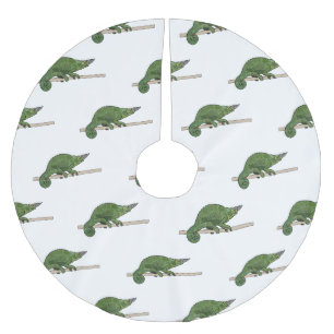 Jacksons Chamäleon-Cartoon-Abbildung Polyester Weihnachtsbaumdecke