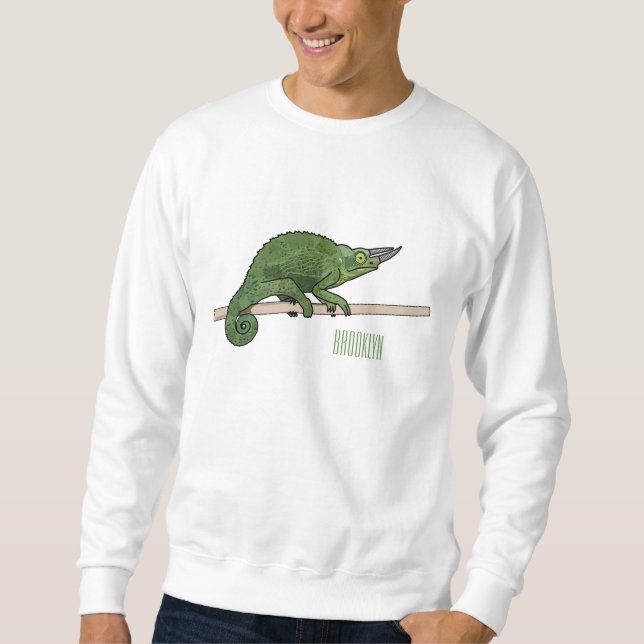 Jacksons Chamäleon-Cartoon-Abbildung Sweatshirt (Vorderseite)