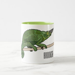 Jacksons Chamäleon-Cartoon-Abbildung Zweifarbige Tasse