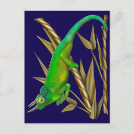 Jacksons Chamäleon hängt im Bambus Postkarte