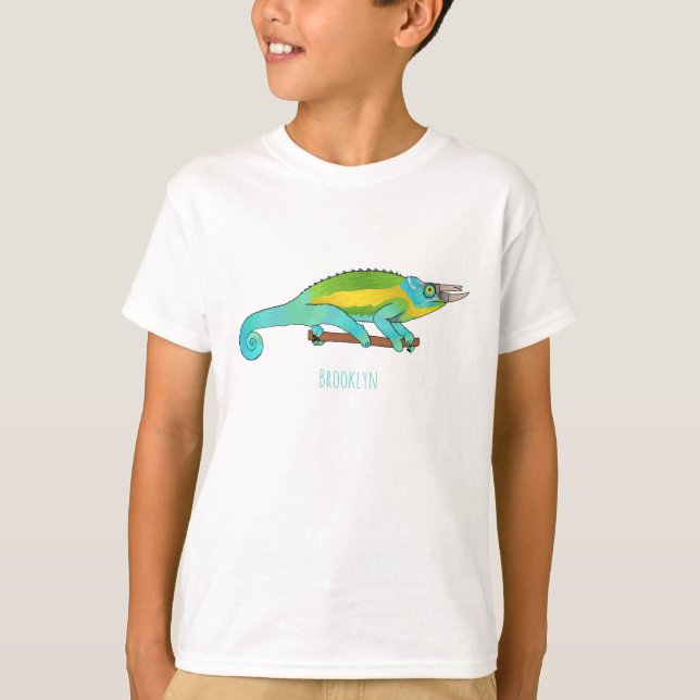 Jackson's chameleon cartoon illustration T-Shirt (Vorderseite)