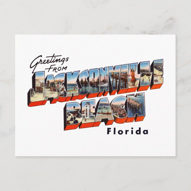 Jacksonville Beach FL 1 Postkarte (Vorderseite)