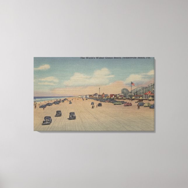 Jacksonville Beach, FL - Der älteste Ozean der Wel Leinwanddruck (Vorderseite)
