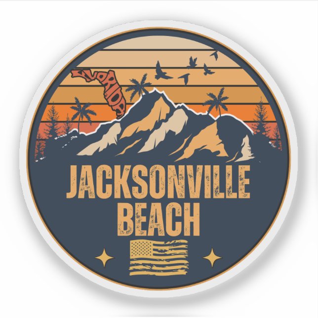 Jacksonville Beach, Florida Aufkleber (Vorderseite)