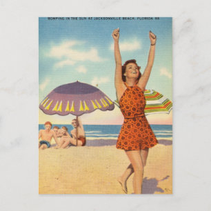 Jacksonville Beach, Florida Retro Postkarte