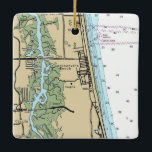 Jacksonville Beach Florida Seeblick Keramik Orname Keramikornament<br><div class="desc">Jacksonville Beach Florida Weihnachtsschmuck mit NOAA nautical chart gemacht.</div>