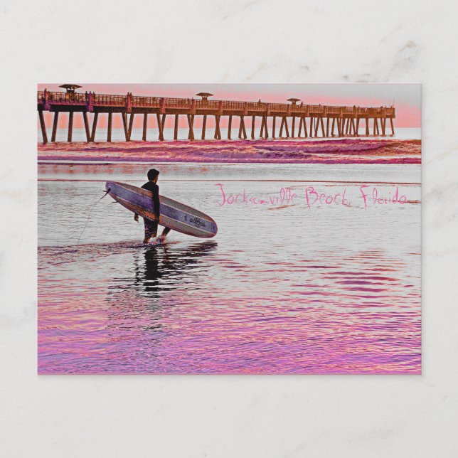 Jacksonville Beach Surfer Postkarte (Vorderseite)
