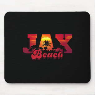 Jacksonville Beach Vacation Florida Sunset Palm Ja Mousepad