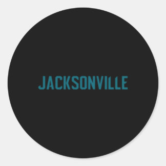 Jacksonville Duval Jaguars Aquamarin Text Runder Aufkleber