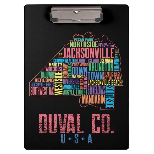 Jacksonville Duval Landkreis Florida Klemmbrett (Vorderseite)