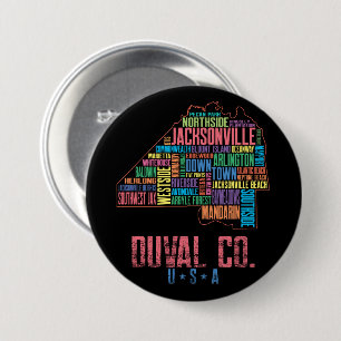 Jacksonville Duval Landkreis Florida USA Karte Button