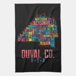 Jacksonville Duval Landkreis Florida USA Karte Geschirrtuch
